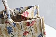 DIOR BOOK TOTE FLOWER IN BEIGE EMBROIDERY M1286 SIZE 41.5 CM - 3
