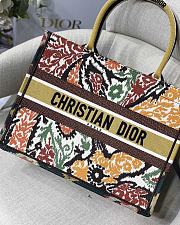 DIOR SMALL BOOK TOTE PAISLEY BROWN EMBROIDERY M1296 SIZE 36.5 CM - 4