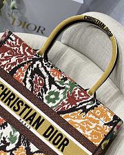 DIOR SMALL BOOK TOTE PAISLEY BROWN EMBROIDERY M1296 SIZE 36.5 CM - 3