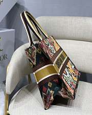 DIOR SMALL BOOK TOTE PAISLEY BROWN EMBROIDERY M1296 SIZE 36.5 CM - 2