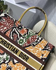 DIOR BOOK TOTE PAISLEY BROWN EMBROIDERY M1286 SIZE 41.5 CM - 3
