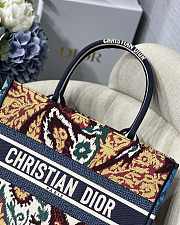 DIOR SMALL BOOK TOTE PAISLEY BLUE EMBROIDERY M1296 SIZE 36.5 CM - 5