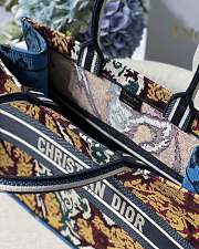 DIOR SMALL BOOK TOTE PAISLEY BLUE EMBROIDERY M1286 SIZE 41.5 CM - 3