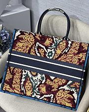 DIOR SMALL BOOK TOTE PAISLEY BLUE EMBROIDERY M1286 SIZE 41.5 CM - 2