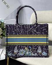 DIOR SMALL BOOK TOTE BLUE DIOR CONSTELLATION EMBROIDERY M1296 SIZE 36.5 CM - 3