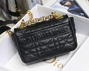 DIOR MICRO CARO BAG CANNAGE CALFSKIN BLACK S2022 SIZE 13 CM - 3