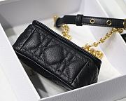 DIOR MICRO CARO BAG CANNAGE CALFSKIN BLACK S2022 SIZE 13 CM - 4