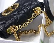 DIOR MICRO CARO BAG CANNAGE CALFSKIN BLACK S2022 SIZE 13 CM - 6