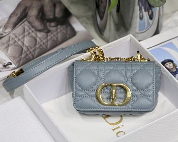 DIOR MICRO CARO BAG CANNAGE CALFSKIN CLOUD BLUE S2022 SIZE 13 CM