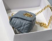 DIOR MICRO CARO BAG CANNAGE CALFSKIN CLOUD BLUE S2022 SIZE 13 CM - 2
