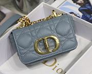 DIOR MICRO CARO BAG CANNAGE CALFSKIN CLOUD BLUE S2022 SIZE 13 CM - 3