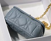DIOR MICRO CARO BAG CANNAGE CALFSKIN CLOUD BLUE S2022 SIZE 13 CM - 5