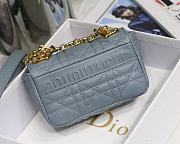 DIOR MICRO CARO BAG CANNAGE CALFSKIN CLOUD BLUE S2022 SIZE 13 CM - 6