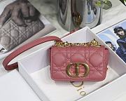 DIOR MICRO CARO BAG CANNAGE CALFSKIN PINK S2022 SIZE 13 CM - 1