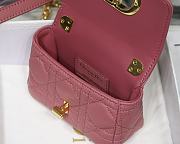 DIOR MICRO CARO BAG CANNAGE CALFSKIN PINK S2022 SIZE 13 CM - 2