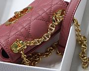 DIOR MICRO CARO BAG CANNAGE CALFSKIN PINK S2022 SIZE 13 CM - 5