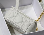DIOR MICRO CARO BAG CANNAGE CALFSKIN WHITE S2022 SIZE 13 CM - 2