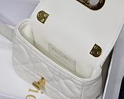 DIOR MICRO CARO BAG CANNAGE CALFSKIN WHITE S2022 SIZE 13 CM - 3