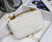 DIOR MICRO CARO BAG CANNAGE CALFSKIN WHITE S2022 SIZE 13 CM - 4