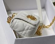 DIOR MICRO CARO BAG CANNAGE CALFSKIN WHITE S2022 SIZE 13 CM - 5