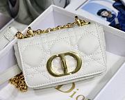 DIOR MICRO CARO BAG CANNAGE CALFSKIN WHITE S2022 SIZE 13 CM - 6