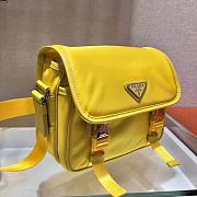 PRADA RE-NYLON AND SAFFIANO LEATHER BAG YELLOW 2VD034 SIZE 22 CM - 5
