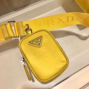 PRADA RE-NYLON AND SAFFIANO LEATHER BAG YELLOW 2VD034 SIZE 22 CM - 3