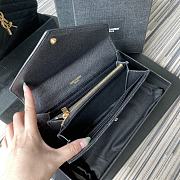 YSL MONOGRAM LONG WALLET BLACK & GOLD-TONE METAL 437469 SIZE 19 CM - 4