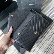 YSL MONOGRAM LONG WALLET BLACK & GOLD-TONE METAL 437469 SIZE 19 CM - 5