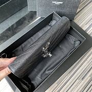 YSL MONOGRAM LONG WALLET BLACK & SILVER-TONE METAL 437469 SIZE 19 CM - 2