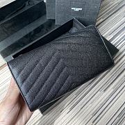 YSL MONOGRAM LONG WALLET BLACK & SILVER-TONE METAL 437469 SIZE 19 CM - 4