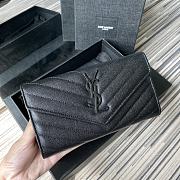 YSL MONOGRAM LONG WALLET BLACK & BLACK METAL 437469 SIZE 19 CM - 1