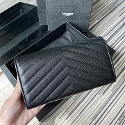 YSL MONOGRAM LONG WALLET BLACK & BLACK METAL 437469 SIZE 19 CM - 6