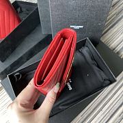 YSL MONOGRAM LONG WALLET RED & GOLD-TONE METAL 437469 SIZE 19 CM - 6