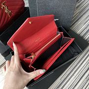 YSL MONOGRAM LONG WALLET RED & GOLD-TONE METAL 437469 SIZE 19 CM - 4