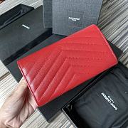 YSL MONOGRAM LONG WALLET RED & GOLD-TONE METAL 437469 SIZE 19 CM - 3