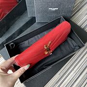 YSL MONOGRAM LONG WALLET RED & GOLD-TONE METAL 437469 SIZE 19 CM - 2