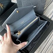 YSL MONOGRAM LONG WALLET SLATE GRAY & GOLD-TONE METAL 437469 SIZE 19 CM - 5