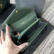 YSL MONOGRAM LONG WALLET GREEN & GOLD-TONE METAL 437469 SIZE 19 CM - 5