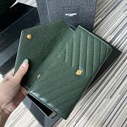 YSL MONOGRAM LONG WALLET GREEN & GOLD-TONE METAL 437469 SIZE 19 CM - 4
