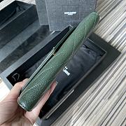YSL MONOGRAM LONG WALLET GREEN & GOLD-TONE METAL 437469 SIZE 19 CM - 3