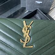 YSL MONOGRAM LONG WALLET GREEN & GOLD-TONE METAL 437469 SIZE 19 CM - 2