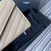 YSL MONOGRAM LONG WALLET CREAM & GOLD-TONE METAL 437469 SIZE 19 CM - 4