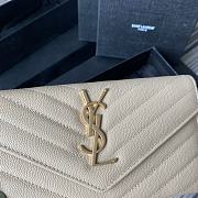 YSL MONOGRAM LONG WALLET CREAM & GOLD-TONE METAL 437469 SIZE 19 CM - 6