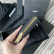 YSL MONOGRAM ZIP AROUND WALLET BLACK & GOLD-TONE METAL 358094 SIZE 19 CM - 6