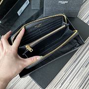 YSL MONOGRAM ZIP AROUND WALLET BLACK & GOLD-TONE METAL 358094 SIZE 19 CM - 5