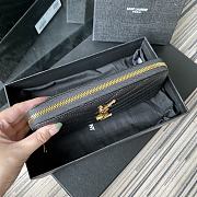 YSL MONOGRAM ZIP AROUND WALLET BLACK & GOLD-TONE METAL 358094 SIZE 19 CM - 2