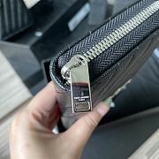 YSL MONOGRAM ZIP AROUND WALLET BLACK & SILVER-TONE METAL 358094 SIZE 19 CM - 6