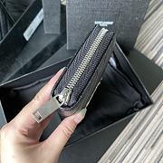 YSL MONOGRAM ZIP AROUND WALLET BLACK & SILVER-TONE METAL 358094 SIZE 19 CM - 5