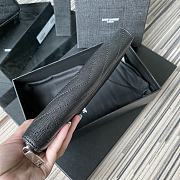 YSL MONOGRAM ZIP AROUND WALLET BLACK & SILVER-TONE METAL 358094 SIZE 19 CM - 4